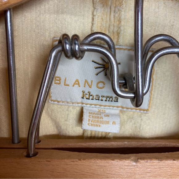 Vintage Blanc Noir kharma yellow corduroy jacket, floral embroidery - Picture 2 of 6